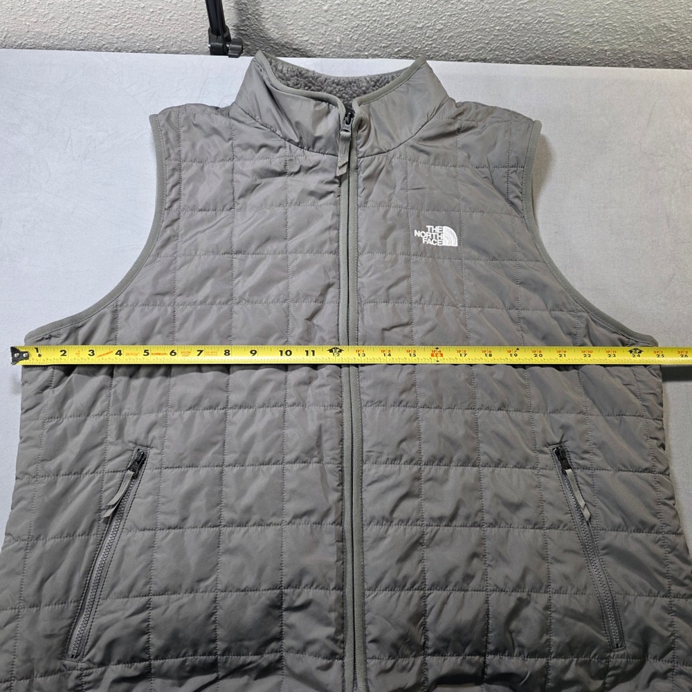 The North Face Womens XXL Charcoal Gray Circular Quilted Puffer Vest Sherpa - Picture 3 of 10